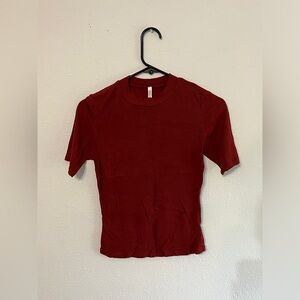 Red Ribbed Top